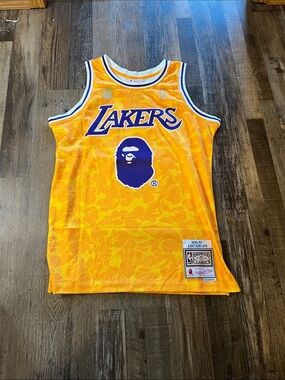 Bape Lakers Yellow & Purple Basketball Jersey